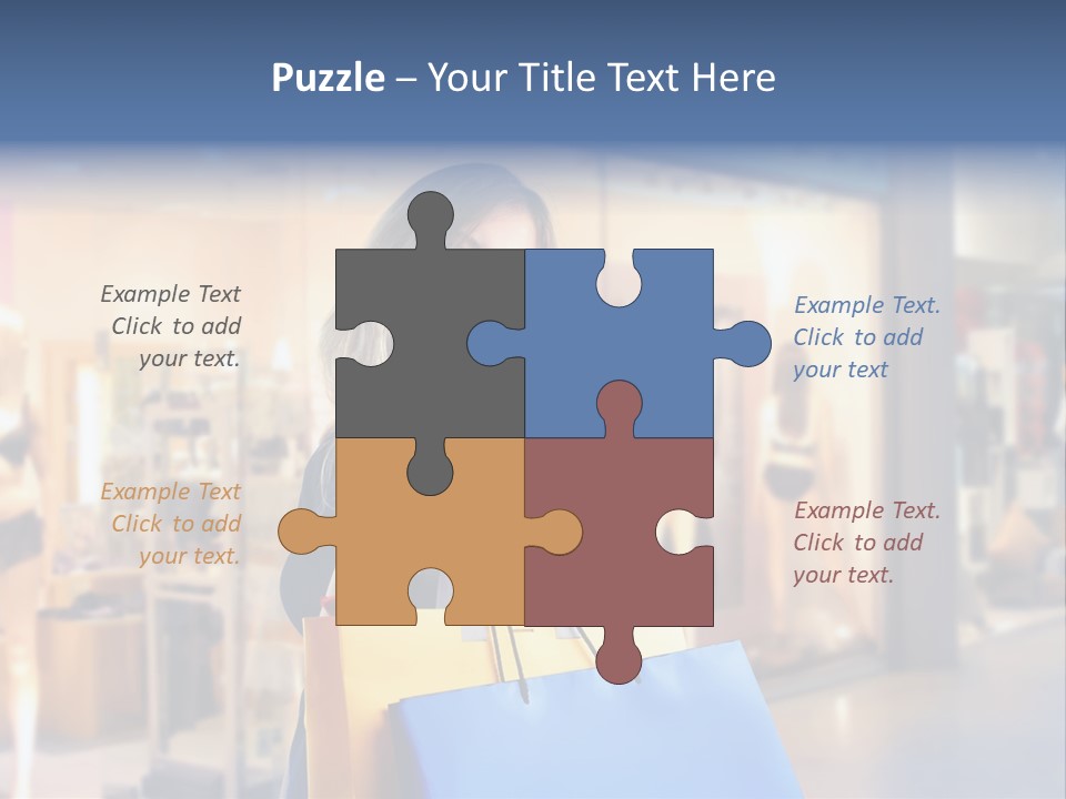 A Woman Holding Shopping Bags In Front Of A Store PowerPoint Template