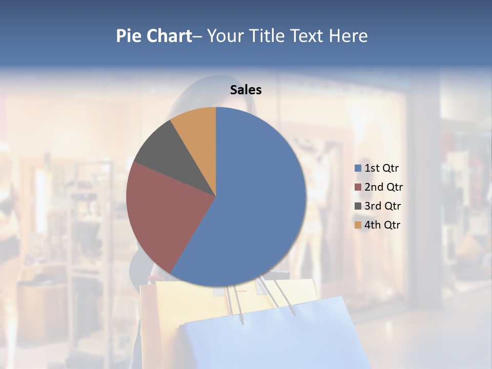 A Woman Holding Shopping Bags In Front Of A Store PowerPoint Template