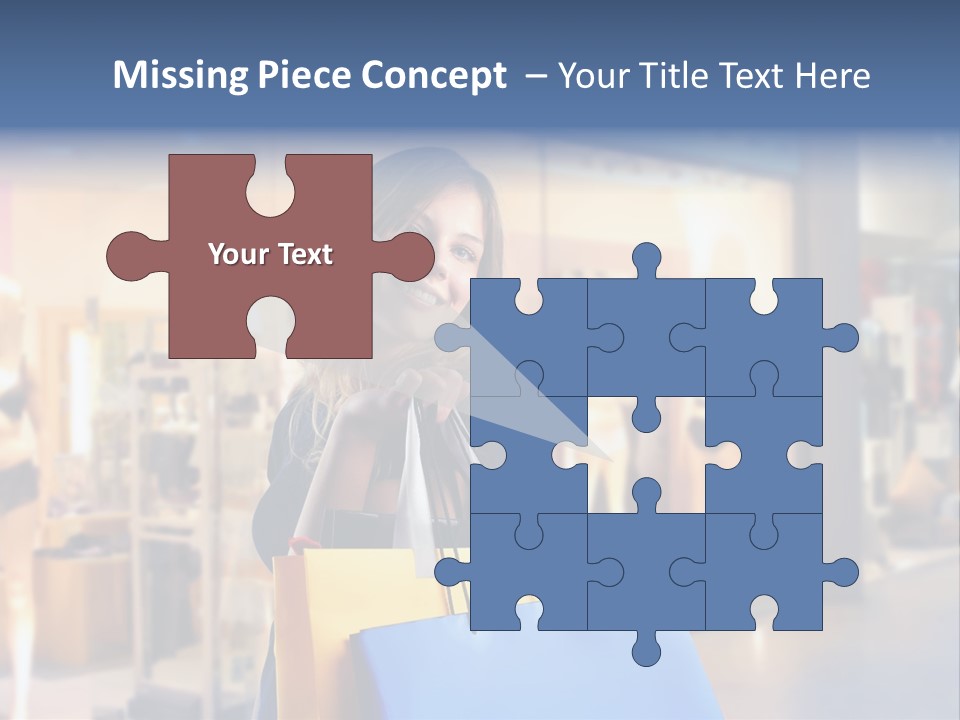 A Woman Holding Shopping Bags In Front Of A Store PowerPoint Template