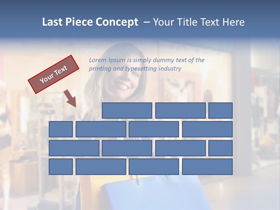 A Woman Holding Shopping Bags In Front Of A Store PowerPoint Template