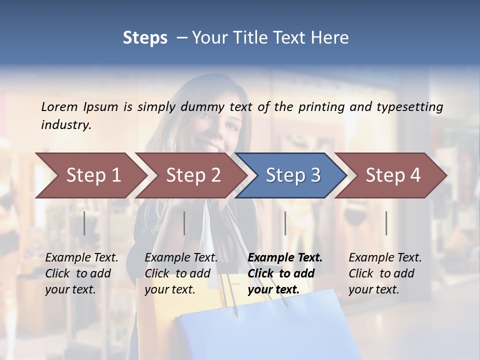 A Woman Holding Shopping Bags In Front Of A Store PowerPoint Template