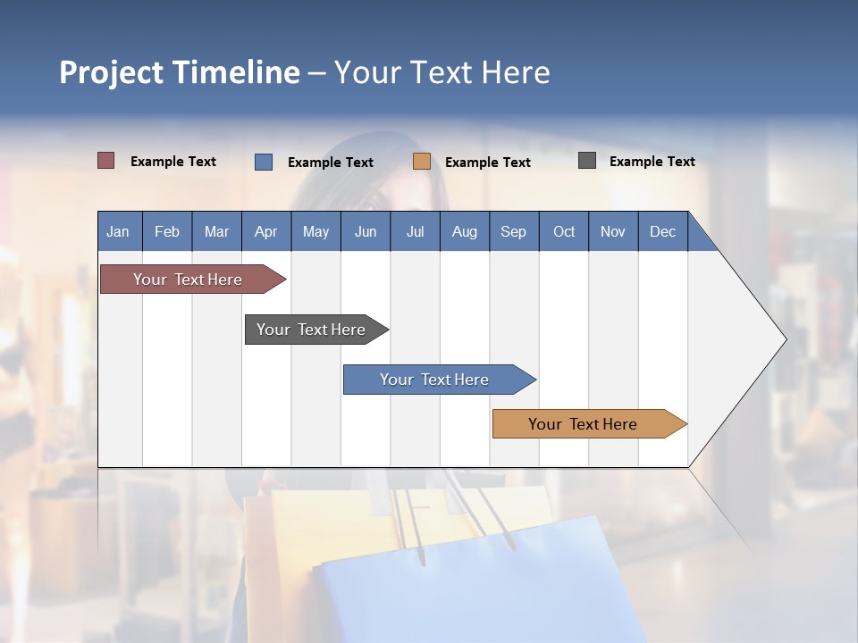 A Woman Holding Shopping Bags In Front Of A Store PowerPoint Template