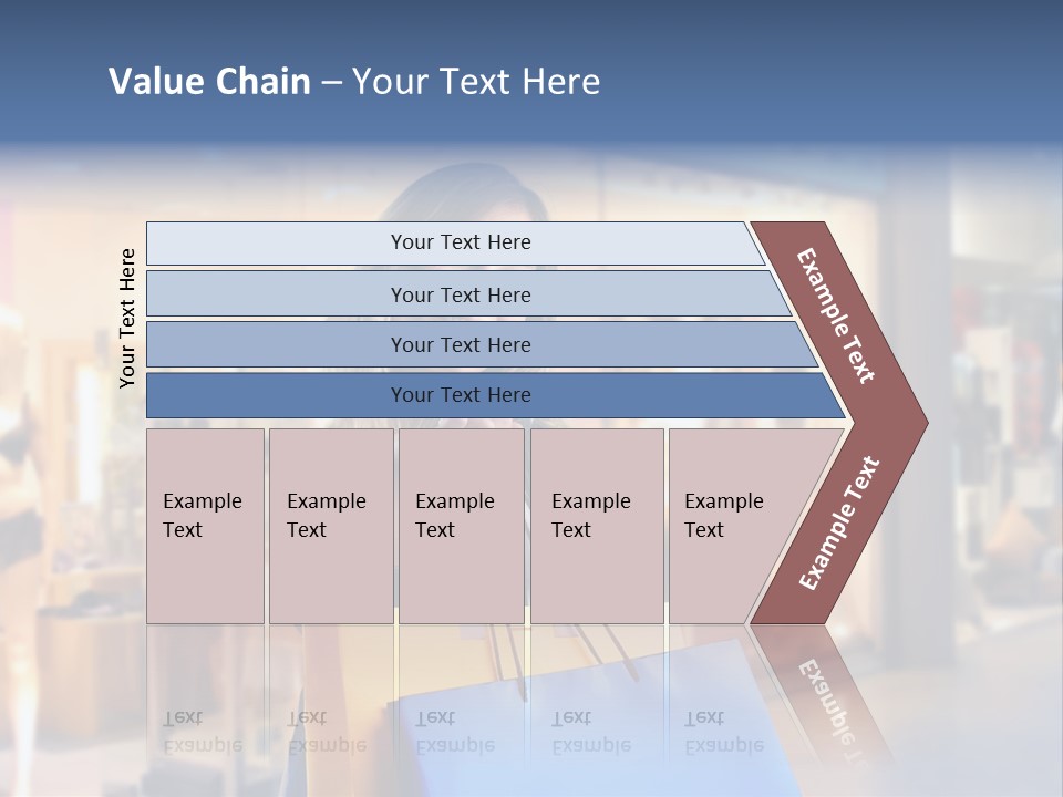 A Woman Holding Shopping Bags In Front Of A Store PowerPoint Template