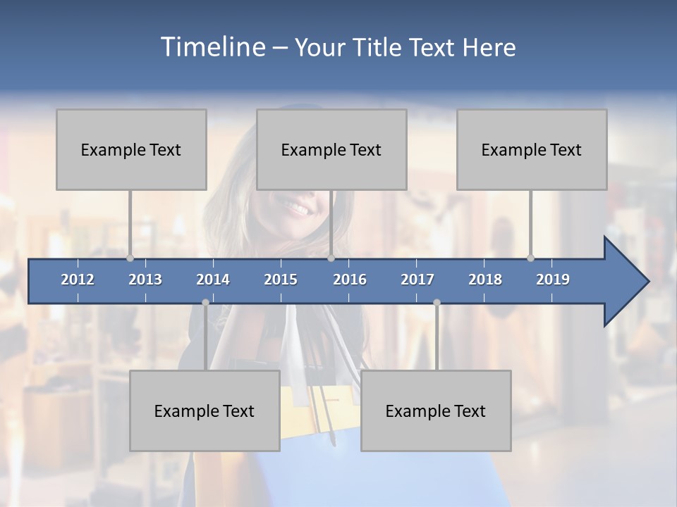 A Woman Holding Shopping Bags In Front Of A Store PowerPoint Template