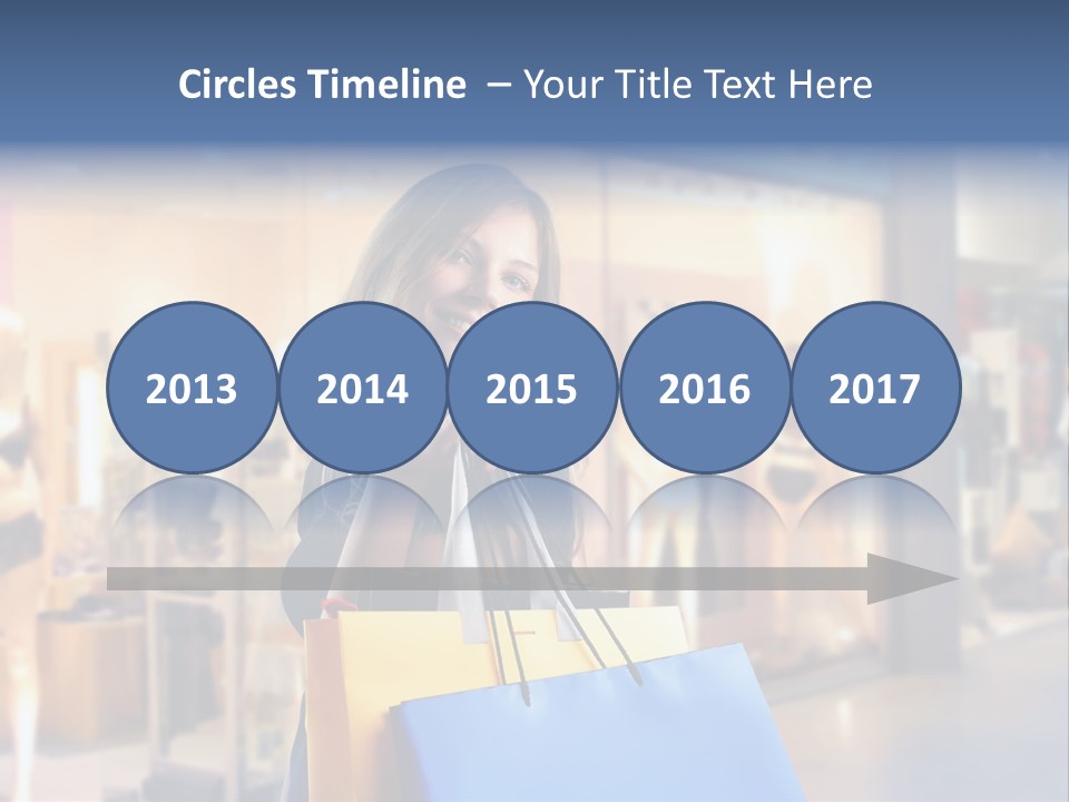 A Woman Holding Shopping Bags In Front Of A Store PowerPoint Template