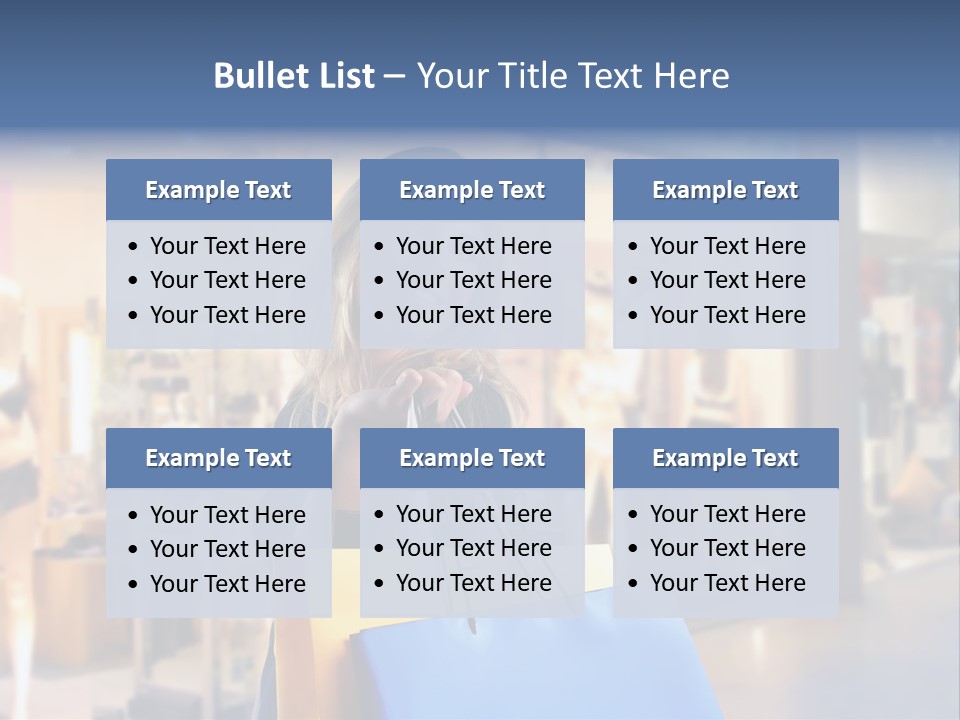 A Woman Holding Shopping Bags In Front Of A Store PowerPoint Template