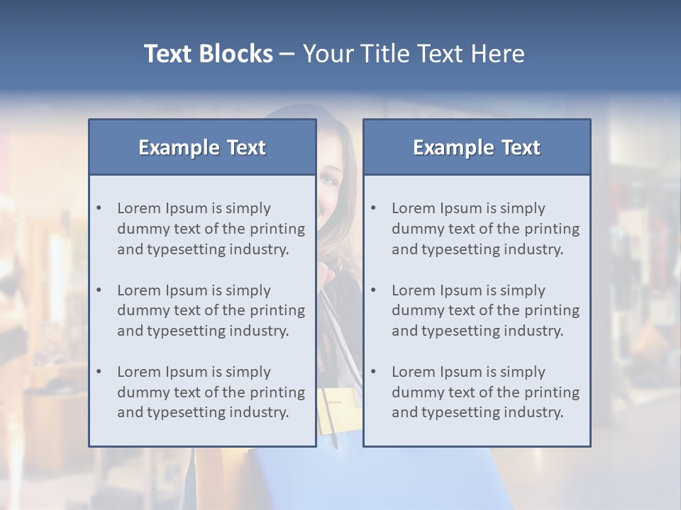 A Woman Holding Shopping Bags In Front Of A Store PowerPoint Template