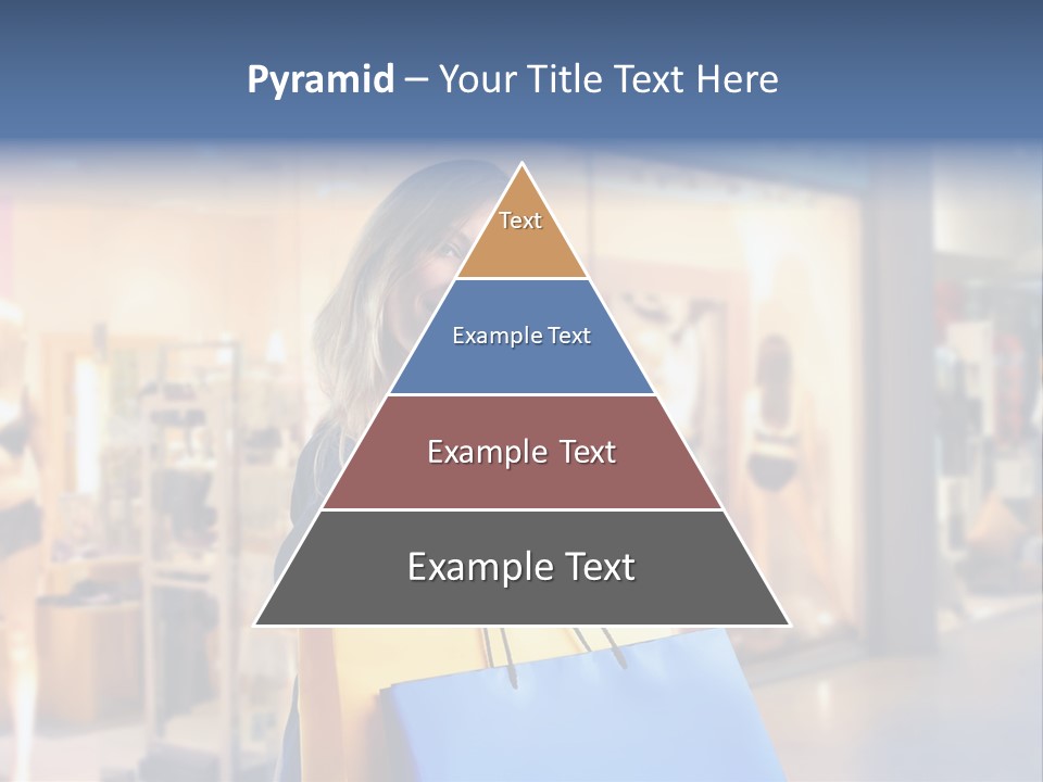 A Woman Holding Shopping Bags In Front Of A Store PowerPoint Template