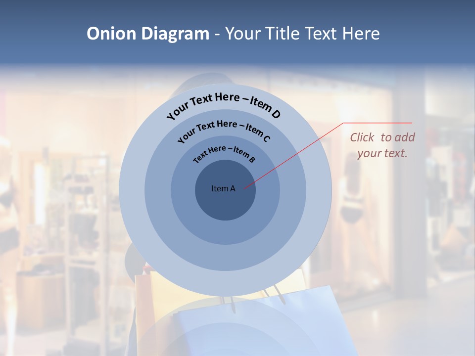 A Woman Holding Shopping Bags In Front Of A Store PowerPoint Template