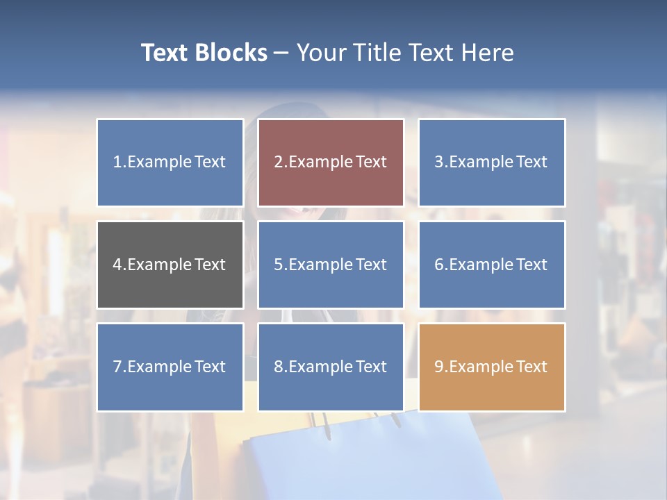 A Woman Holding Shopping Bags In Front Of A Store PowerPoint Template