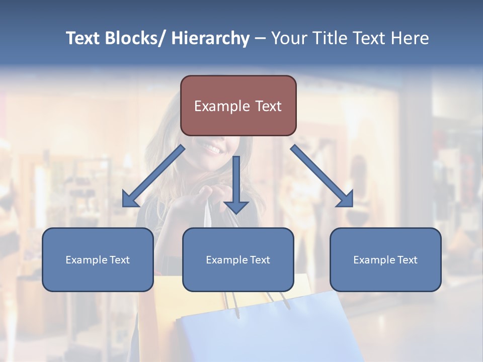 A Woman Holding Shopping Bags In Front Of A Store PowerPoint Template