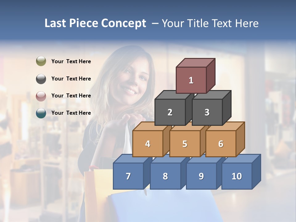 A Woman Holding Shopping Bags In Front Of A Store PowerPoint Template