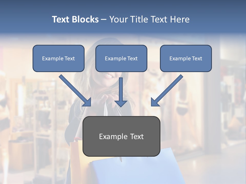 A Woman Holding Shopping Bags In Front Of A Store PowerPoint Template