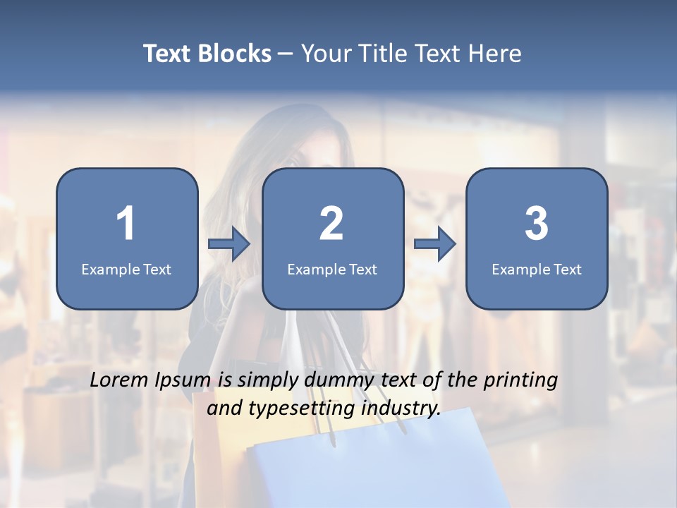 A Woman Holding Shopping Bags In Front Of A Store PowerPoint Template