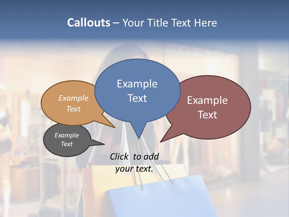 A Woman Holding Shopping Bags In Front Of A Store PowerPoint Template