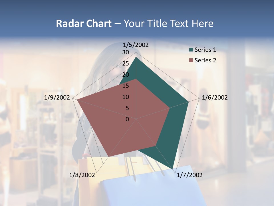 A Woman Holding Shopping Bags In Front Of A Store PowerPoint Template