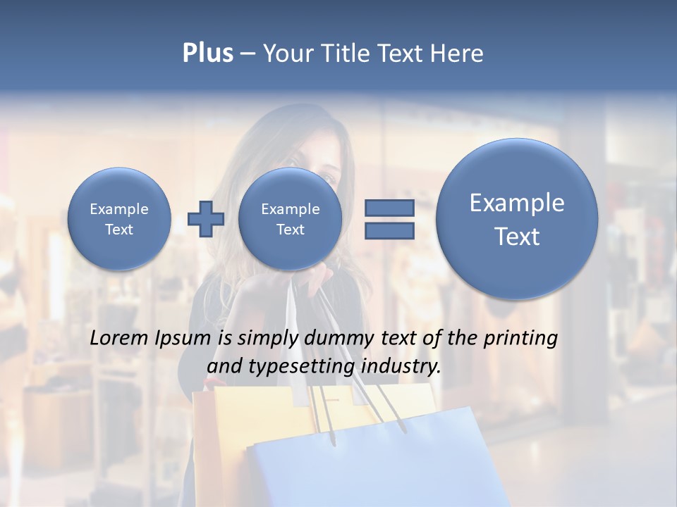 A Woman Holding Shopping Bags In Front Of A Store PowerPoint Template