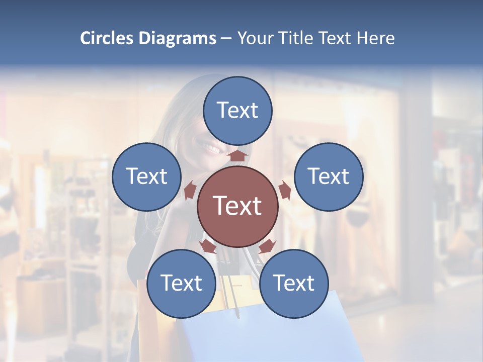 A Woman Holding Shopping Bags In Front Of A Store PowerPoint Template