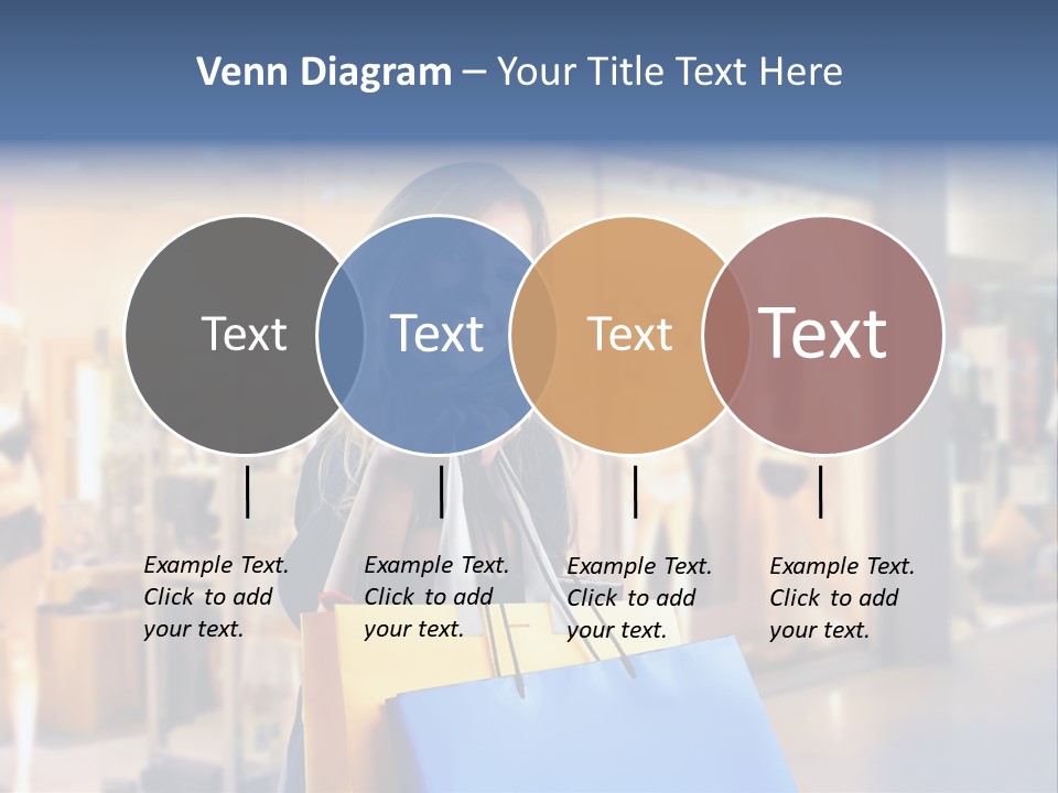 A Woman Holding Shopping Bags In Front Of A Store PowerPoint Template