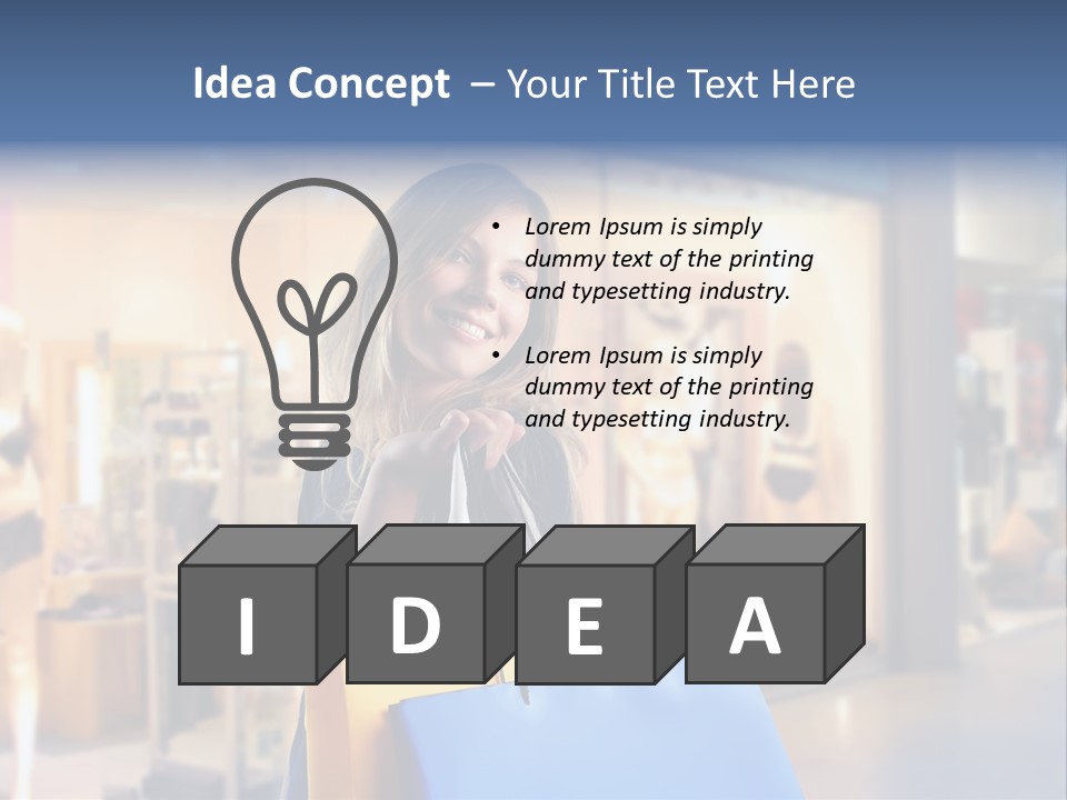 A Woman Holding Shopping Bags In Front Of A Store PowerPoint Template