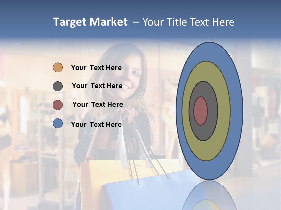 A Woman Holding Shopping Bags In Front Of A Store PowerPoint Template