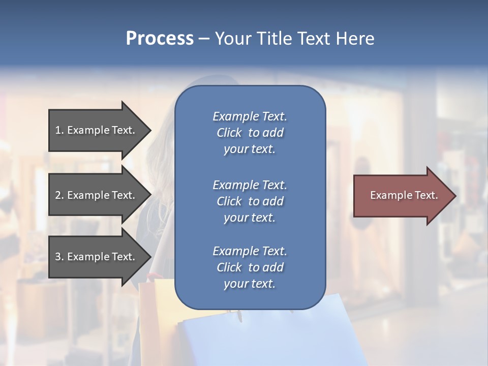 A Woman Holding Shopping Bags In Front Of A Store PowerPoint Template