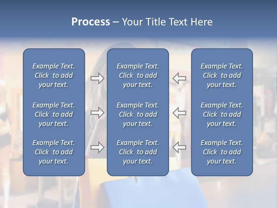 A Woman Holding Shopping Bags In Front Of A Store PowerPoint Template