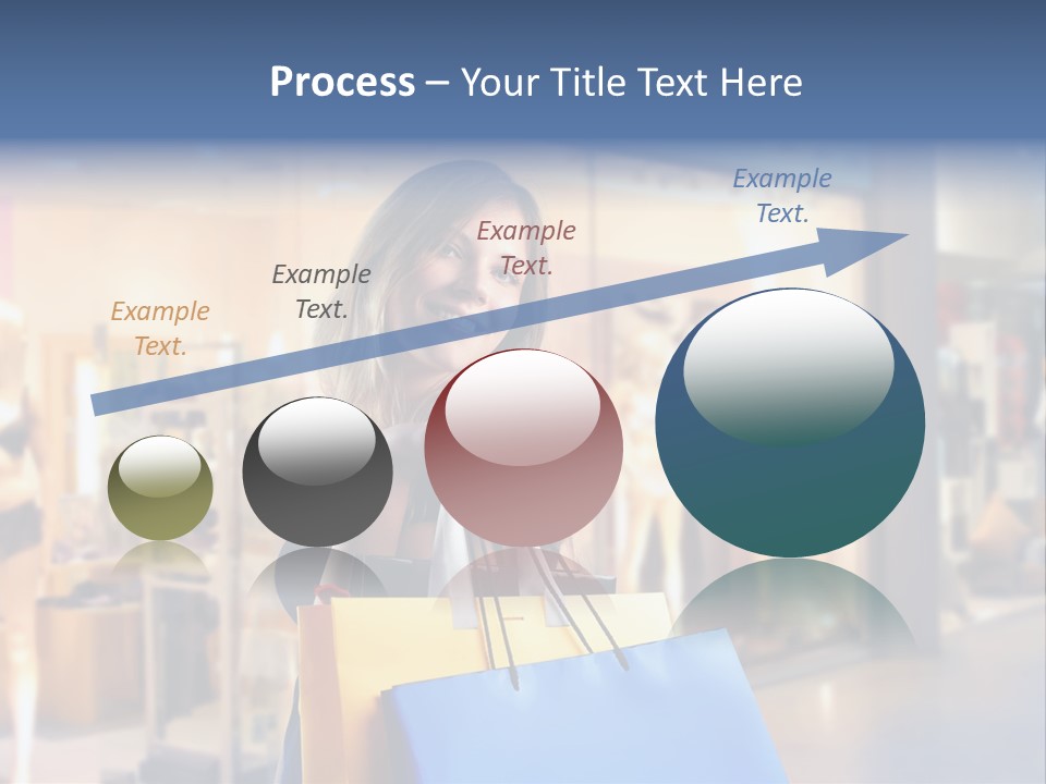 A Woman Holding Shopping Bags In Front Of A Store PowerPoint Template