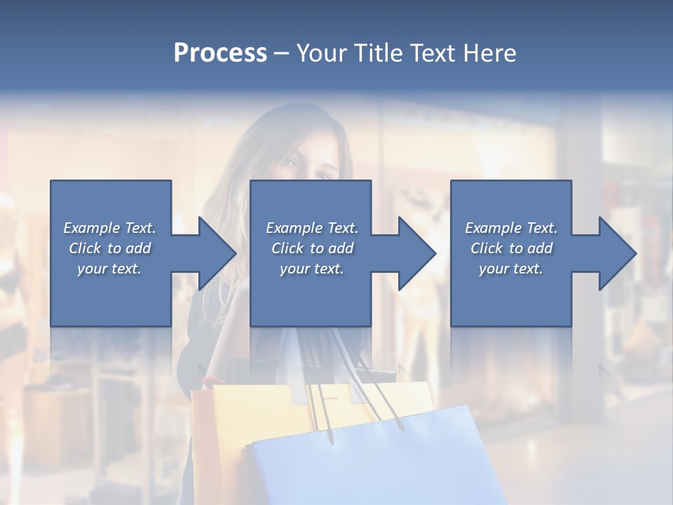 A Woman Holding Shopping Bags In Front Of A Store PowerPoint Template