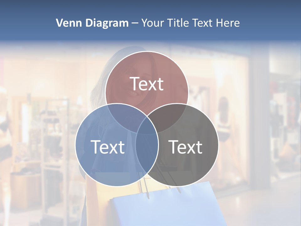 A Woman Holding Shopping Bags In Front Of A Store PowerPoint Template