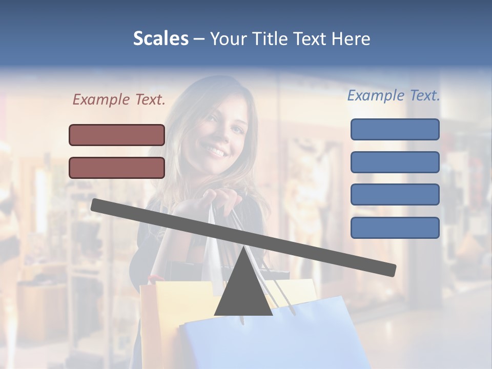 A Woman Holding Shopping Bags In Front Of A Store PowerPoint Template