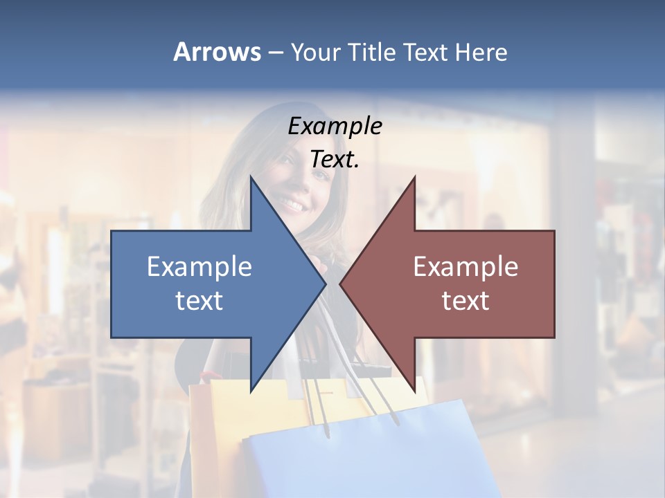 A Woman Holding Shopping Bags In Front Of A Store PowerPoint Template