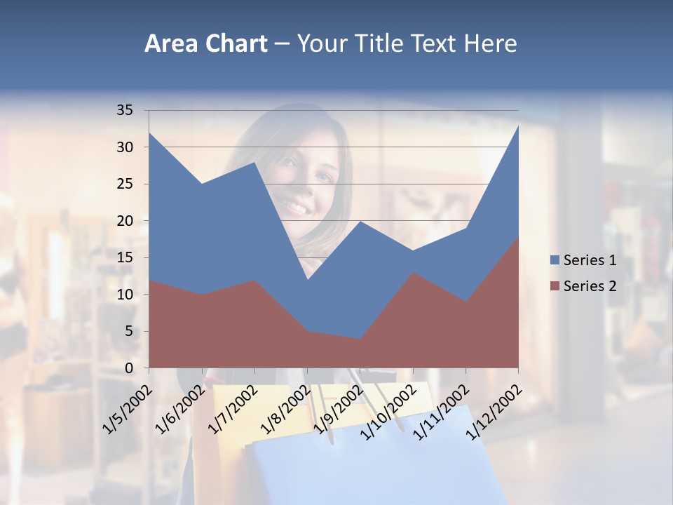 A Woman Holding Shopping Bags In Front Of A Store PowerPoint Template