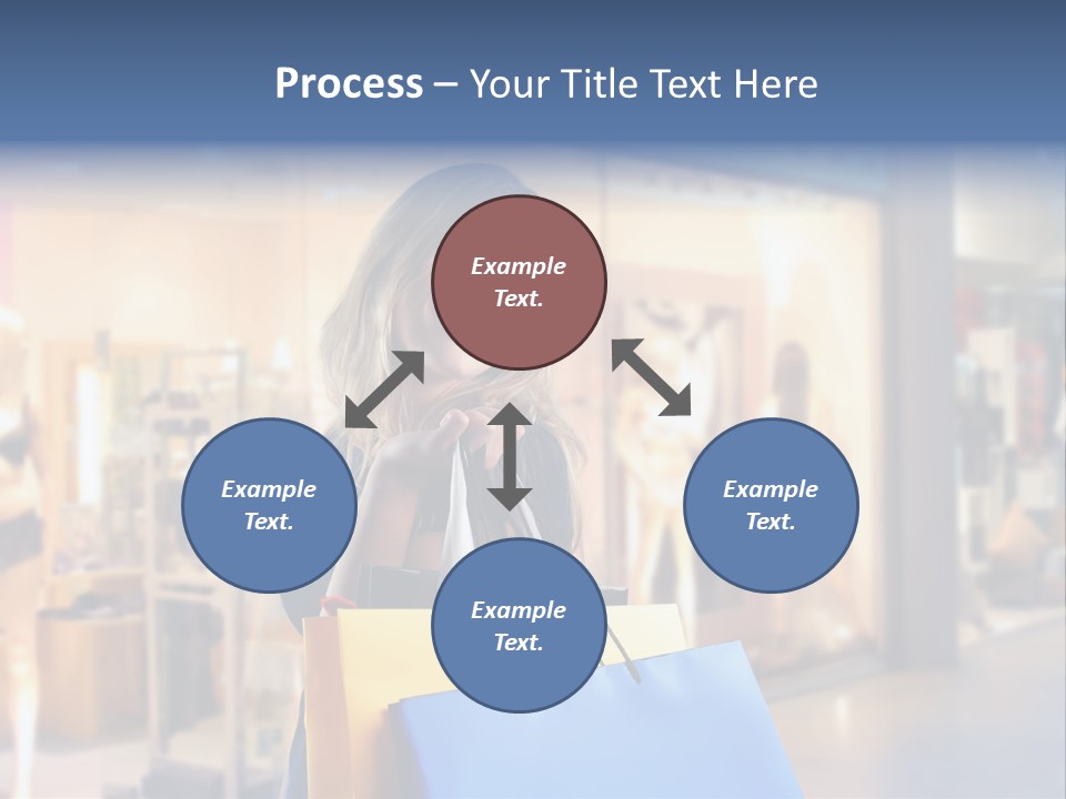 A Woman Holding Shopping Bags In Front Of A Store PowerPoint Template