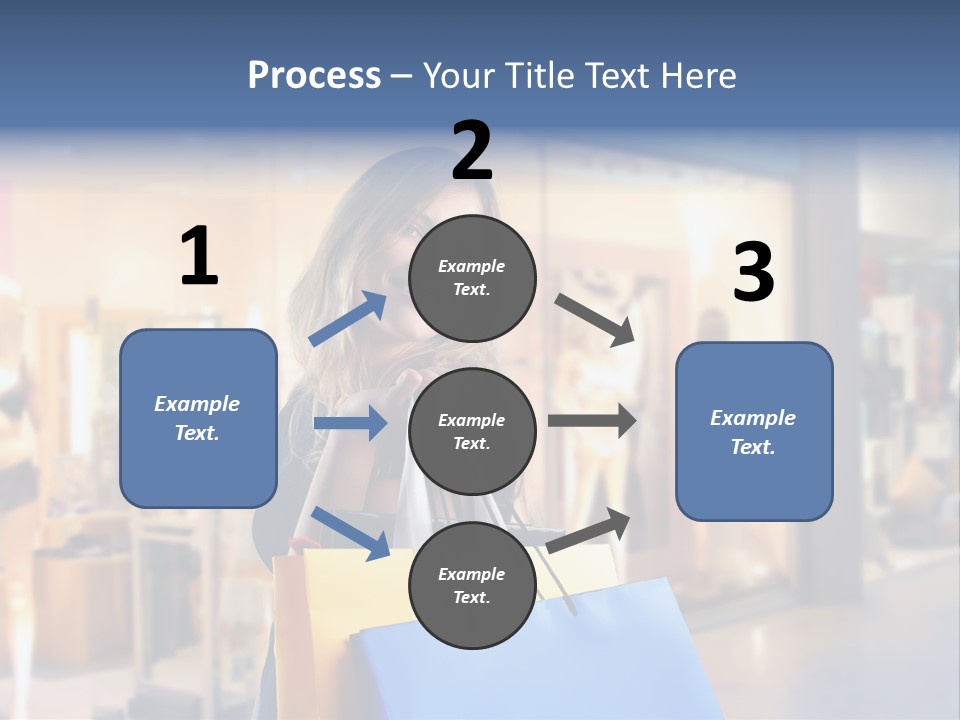 A Woman Holding Shopping Bags In Front Of A Store PowerPoint Template