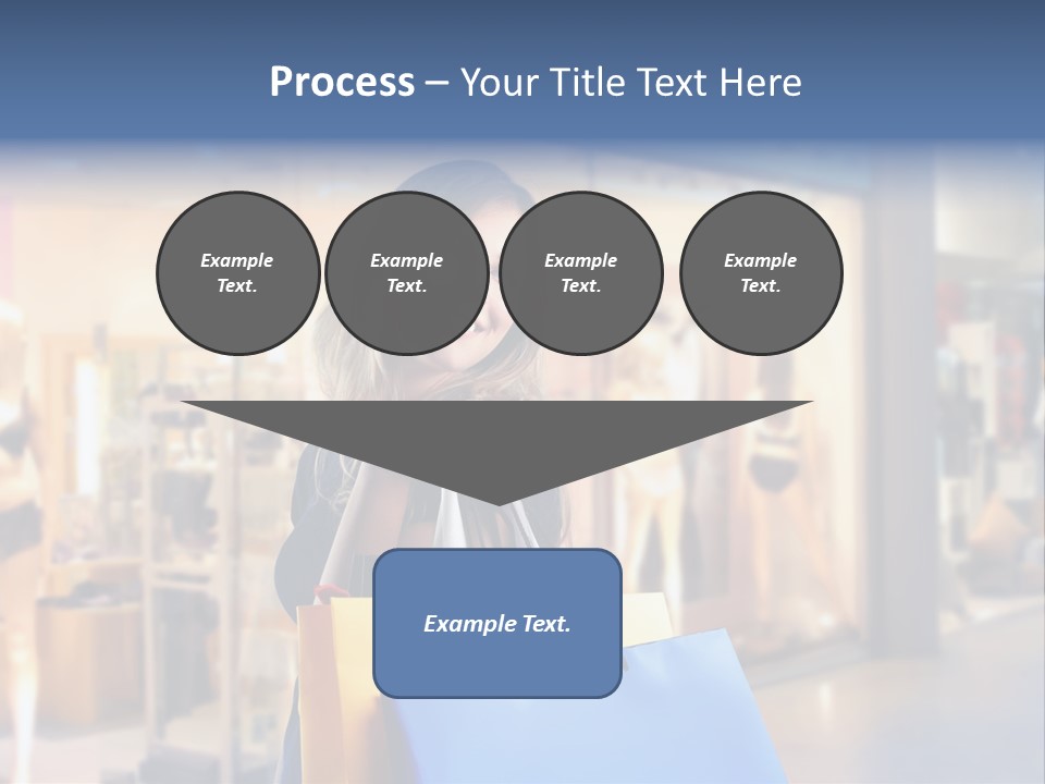 A Woman Holding Shopping Bags In Front Of A Store PowerPoint Template