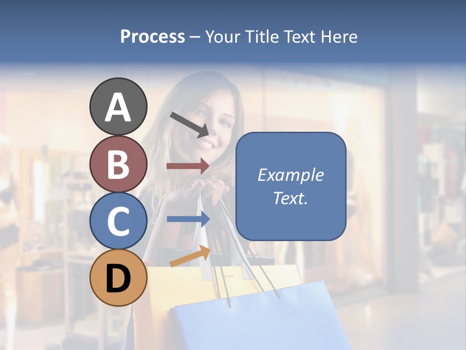 A Woman Holding Shopping Bags In Front Of A Store PowerPoint Template