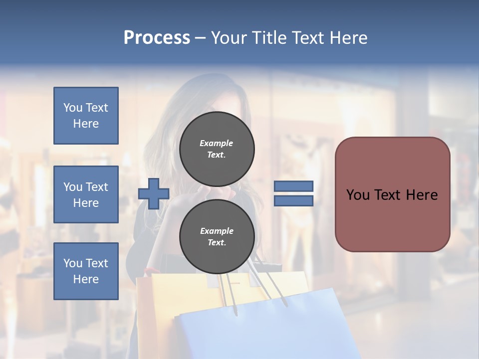 A Woman Holding Shopping Bags In Front Of A Store PowerPoint Template