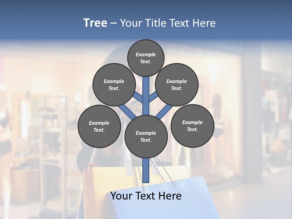 A Woman Holding Shopping Bags In Front Of A Store PowerPoint Template