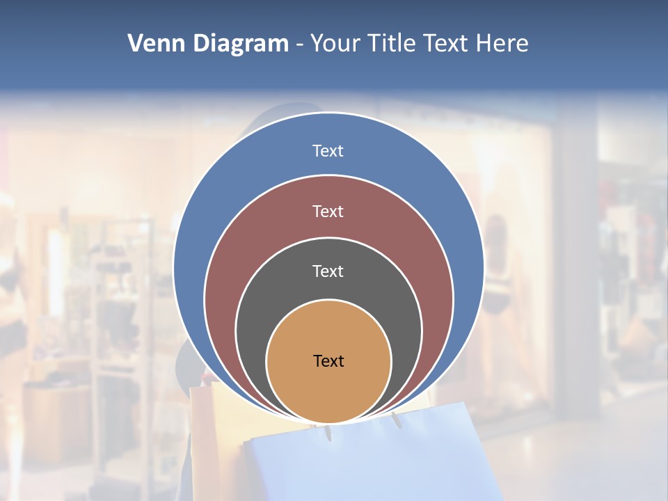 A Woman Holding Shopping Bags In Front Of A Store PowerPoint Template