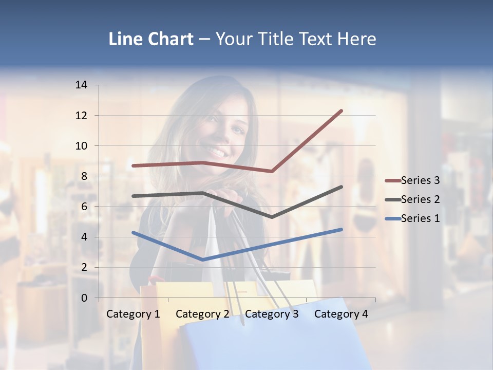 A Woman Holding Shopping Bags In Front Of A Store PowerPoint Template