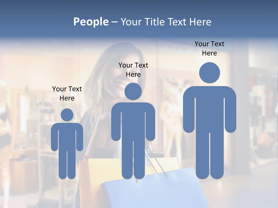 A Woman Holding Shopping Bags In Front Of A Store PowerPoint Template