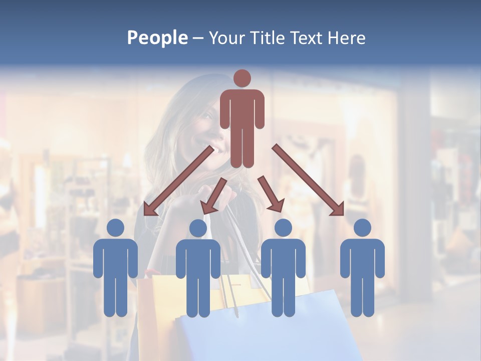 A Woman Holding Shopping Bags In Front Of A Store PowerPoint Template