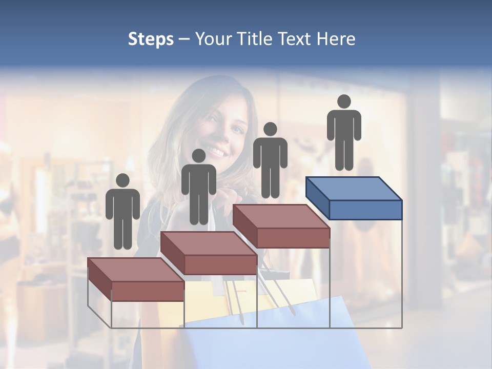 A Woman Holding Shopping Bags In Front Of A Store PowerPoint Template