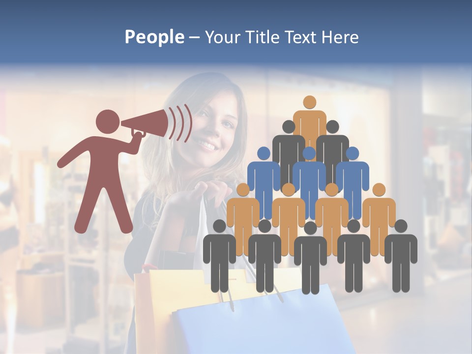 A Woman Holding Shopping Bags In Front Of A Store PowerPoint Template