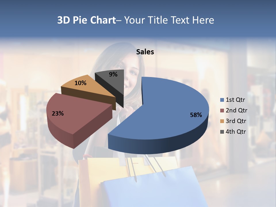 A Woman Holding Shopping Bags In Front Of A Store PowerPoint Template