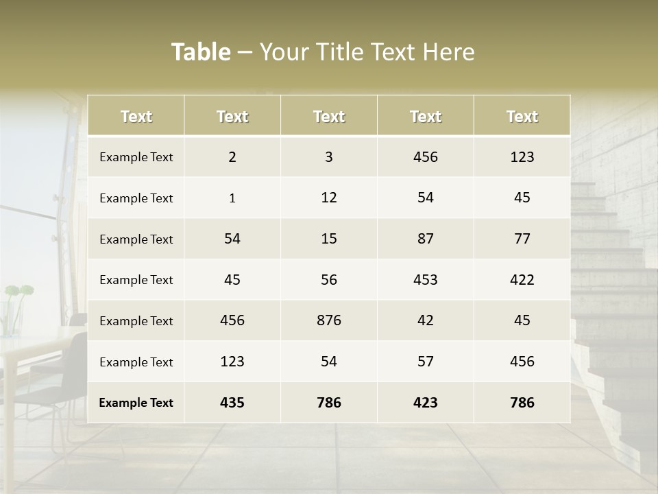 A Living Room With Stairs And A Television PowerPoint Template
