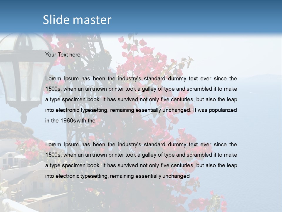 A Lamp Post With Flowers Growing On It PowerPoint Template