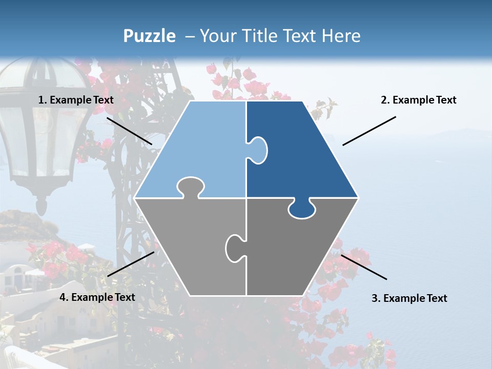 A Lamp Post With Flowers Growing On It PowerPoint Template