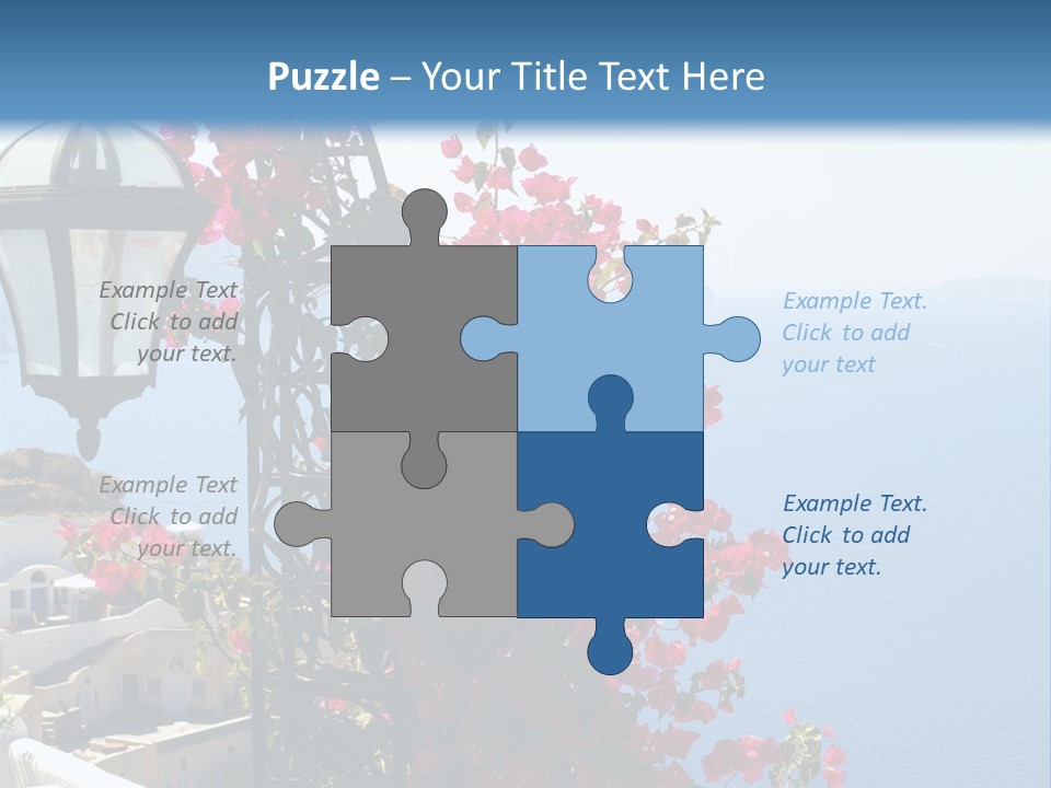 A Lamp Post With Flowers Growing On It PowerPoint Template